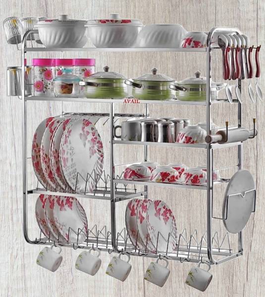 AVAIL Utensil Kitchen Rack Steel Creative In Innovation 5-Tier Multipurpose Kitchen Storage Shelves (30 x30 Inch)