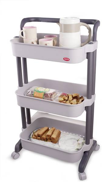 NAYASA Fruits/Vegetables Kitchen Rack Plastic Signature Trolley