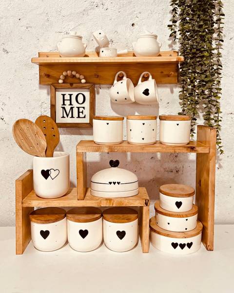 NatureHouse Containers Kitchen Rack Wood Spice Standing Storage Organizer Engineered Wood Shelf for Kitchen