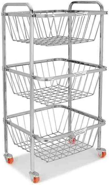 About Storage Fruits/Vegetables Kitchen Rack Steel Stainless Steel Fruit & Vegetable Stand for Kitchen 3 Layer (Tier)