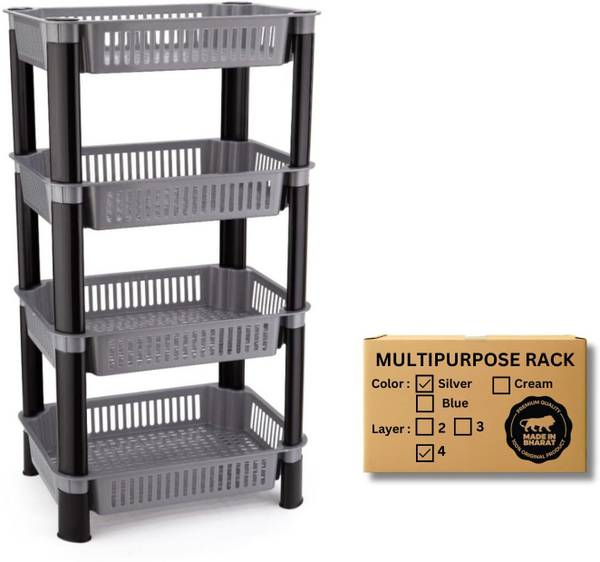 HUF Aeexoniz Toys Fruits/Vegetables Kitchen Rack Plastic 4 Layer Plastic Kitchen Rack for Storage home, office