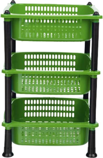 VM BOND 3 Steps Kitchen Stand Basket Rack Plastic Fruit & Vegetable Basket