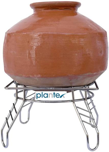 Impulse by Plantex Matka Kitchen Rack Steel Heavy Stainless Steel Matka Stand/Plant Pot Stand (21.5 x 21.5 x 14.5 cm Chrome)
