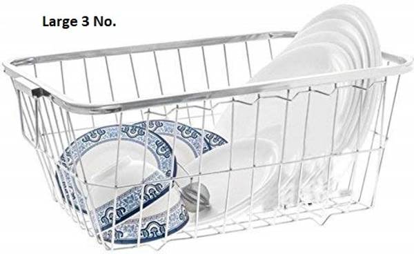 Kitchenify Dish Drainer Kitchen Rack Steel Heavy Stainless Steel Small Dish Drainer No.3 Tokra, 60 X 48 X18 Cm
