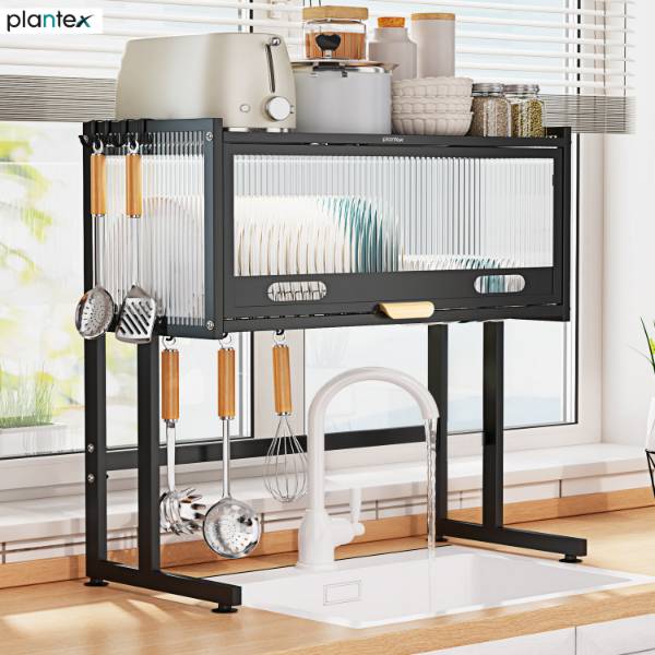 Plantex Dish Drainer Kitchen Rack Plastic, Steel