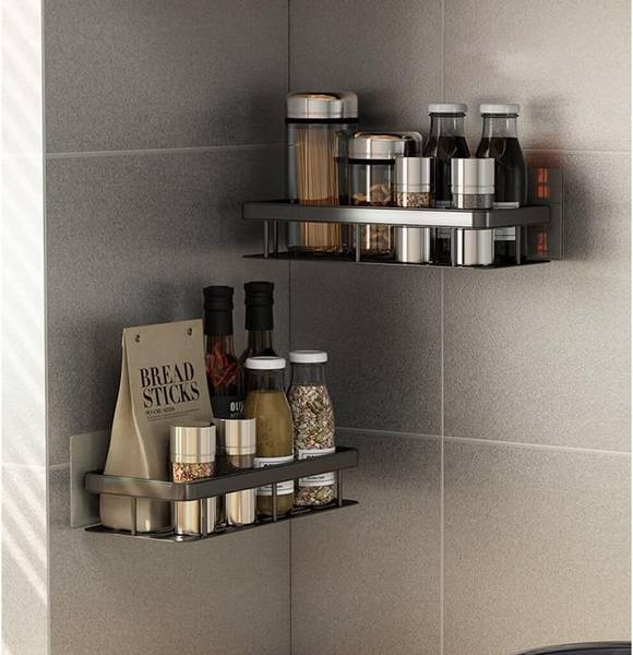 DXDT Cutlery Kitchen Rack Carbon Steel Pack of 2- Storage Organizer for Kitchen/Bathroom, Wall Mounted Space Saving