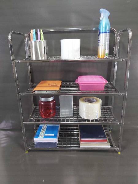 PALOMINO Utensil Kitchen Rack Steel Stainless Steel 4 Layer Wall Mount Multipurpose Rack | Shoe Rack | Utensils Rack | Kitchen Dish Rack | Book Shelf ...