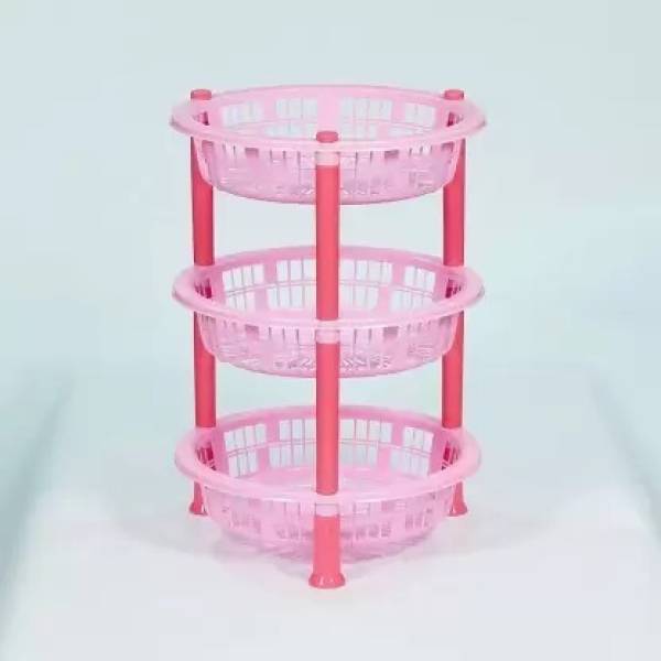 REGOLITH ENTERPRISES Fruits/Vegetables Kitchen Rack Plastic 4 Steps Kitchen Rack Basket Fruits Vegetables Basket Tray