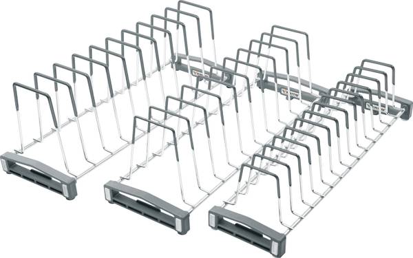 Verito Plate Kitchen Rack Steel Stainless Steel Tandem Dish And Plate Holder Coated(Set of 3-22 Inch)Dish Holder