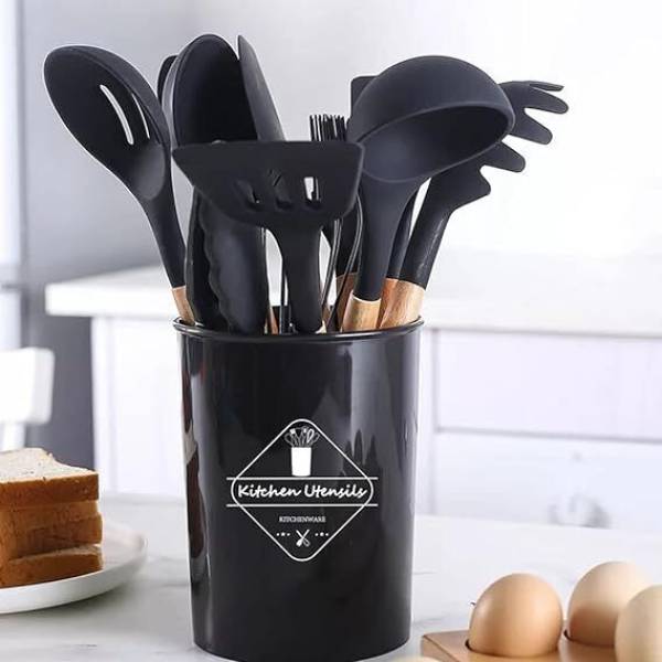 DnD Enterprise multicolors Silicone Kitchen Utensils Spatula Spoon Set12 Pcs Kitchen Tool Set