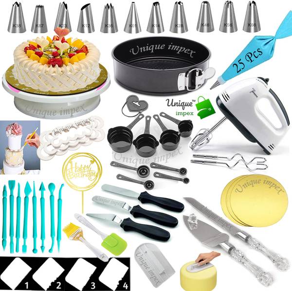 Unique Impex cake making materials combo set with blender - mini Kitchen Tool Set