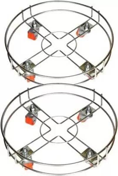 Spacekeeper Cylinder Trolley with Wheels | Lpg Cylinder Trolley (Pack of 2) Stainless Steel Kitchen Trolley