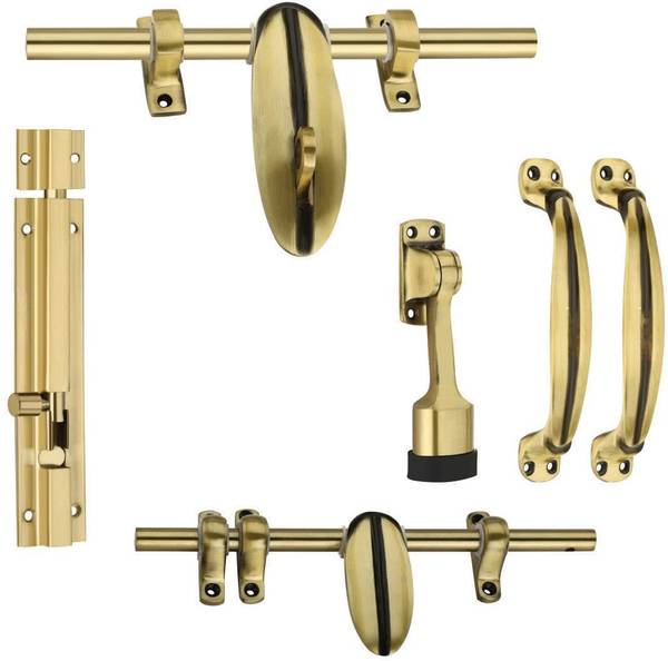 URIM Door kit Antique Brass Finish Standard Size Door Fitting Accessories Kit Aluminium Door Handle