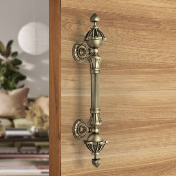 Plantex 13 Inch Main Door Handle/Wooden Door Handle/Pull-Push Door Handle- Brass Antique Aluminium, Zinc Door Handle