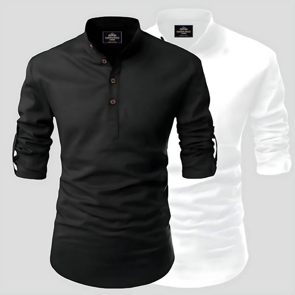 SWAMOTIFASHION Men Solid Straight Kurta