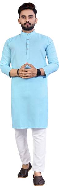 Simran Creation Men Solid Straight Kurta
