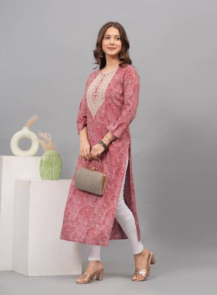PHYSIL Women Embroidered, Printed Straight Kurta