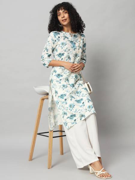 Sa Rasa Women Floral Print Straight Kurta