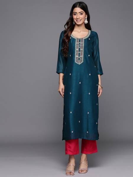 Libas women's checkered straight sale kurta