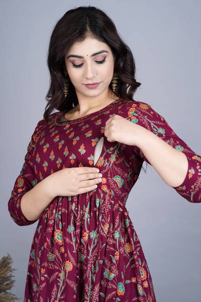 RS Creations Women Floral Print Anarkali Kurta