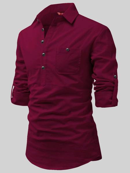 Yugnik Men Solid A-line Kurta