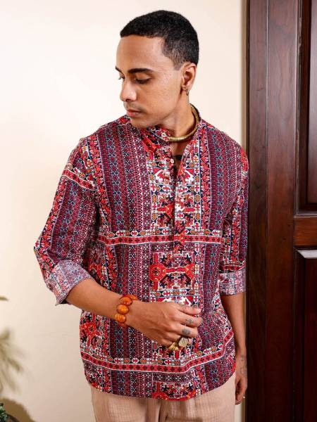 The Indian Garage Co. Men Printed A-line Kurta