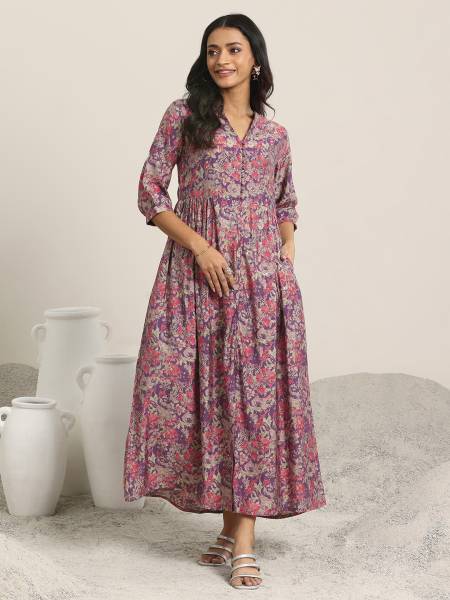 LIBAS Women Floral Print A-line Kurta