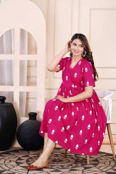 AAS TEXTILE Women Printed Anarkali Kurta