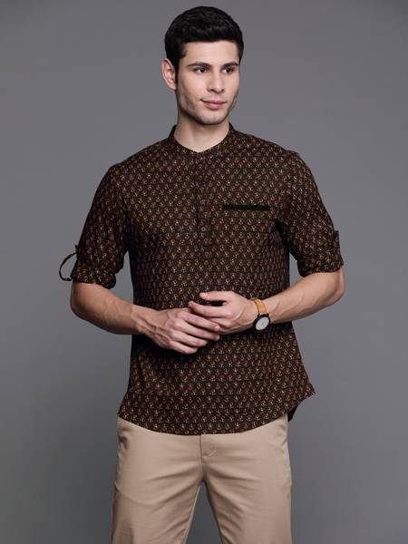 Indo Era Men Printed Straight Kurta