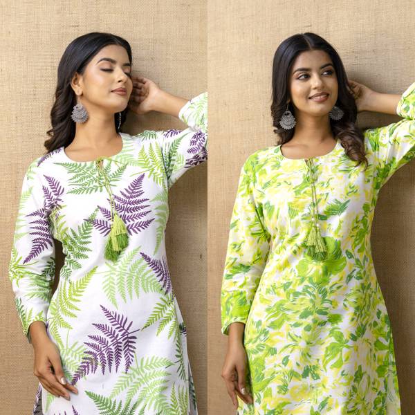 Tibra Attire Women Floral Print Straight Kurta
