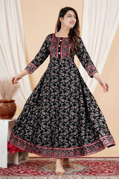 fastal look Women Printed Anarkali Kurta