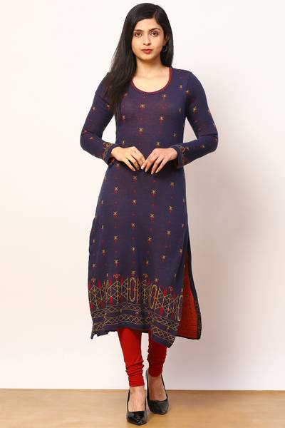 RANGRITI Women Dyed/Ombre Straight Kurta