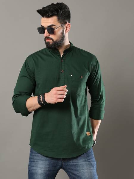 tallwalker Men Solid Straight Kurta