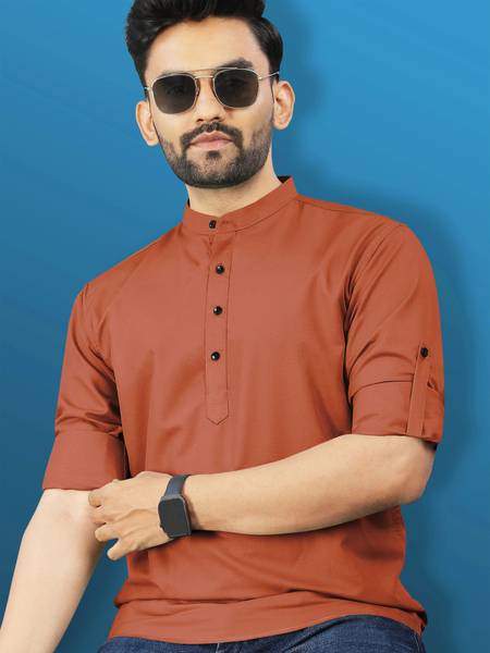 VeBNoR Men Solid Straight Kurta