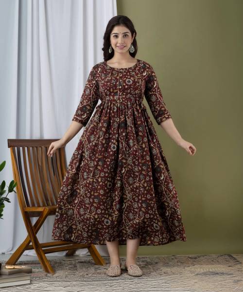 Silakiva Women Printed Gown Kurta