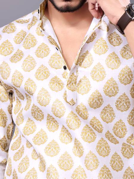 Varidashi Men Floral Print A-line Kurta