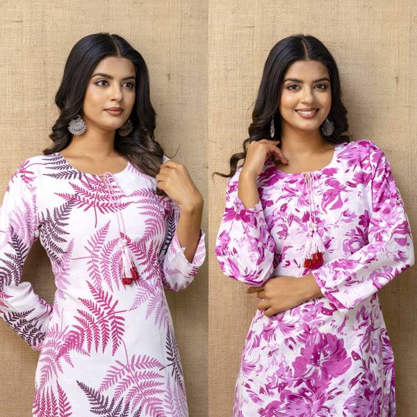 Tibra Attire Women Floral Print Straight Kurta