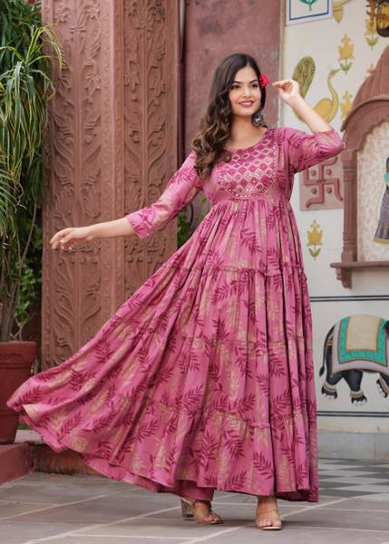LAVANDIS Women Embroidered Anarkali Kurta