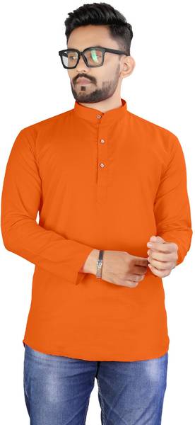 RAHUL LOOK Men Solid Straight Kurta