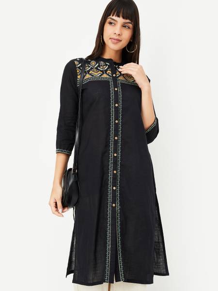 MAX Women Embroidered Straight Kurta