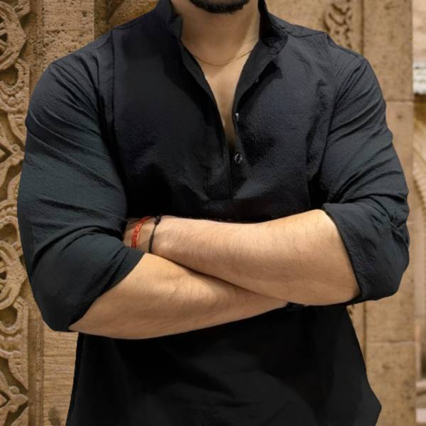 feshopee Men Solid Straight Kurta