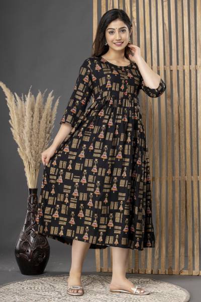 Nazarana Women Printed Flared Kurta