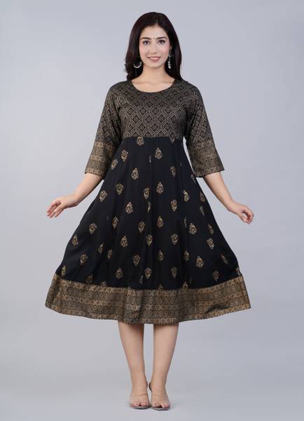lakshgudi Women Floral Print Anarkali Kurta