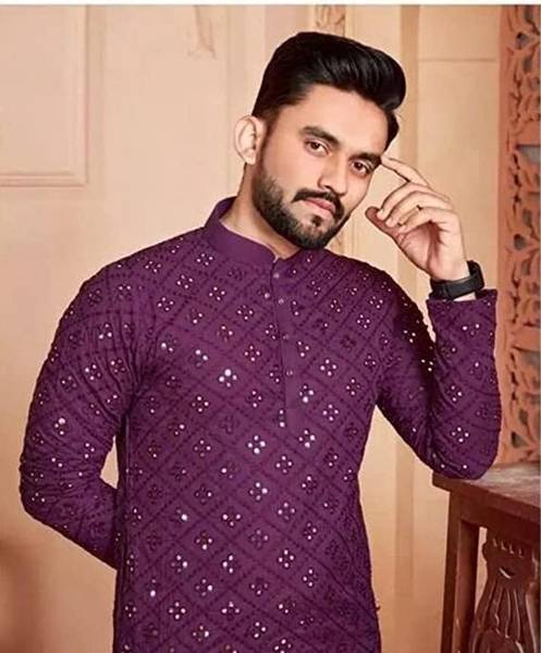 Tezys Men Embroidered Straight Kurta