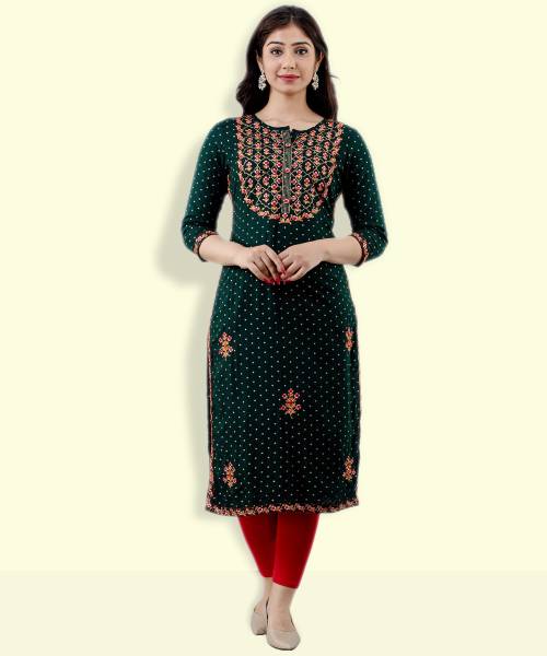GOMOSWA INTERNATIONAL Women Embroidered A-line Kurta