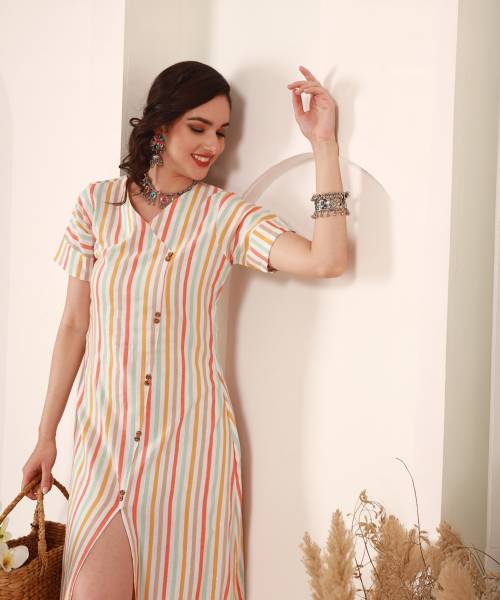 Youthnic Women Striped A-line Kurta