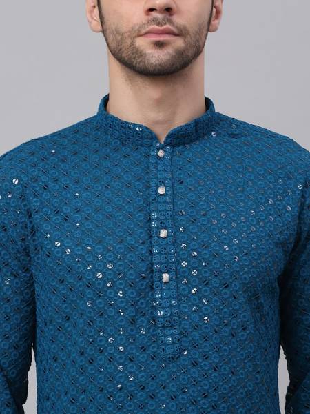 Men Chikan Embroidery Kurta
