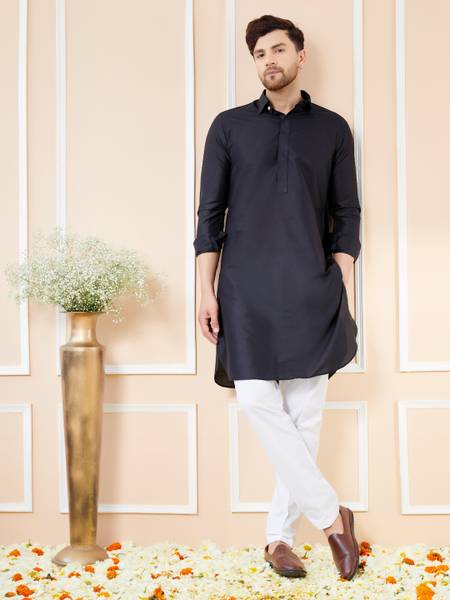 See Designs Men Solid Pathani Kurta