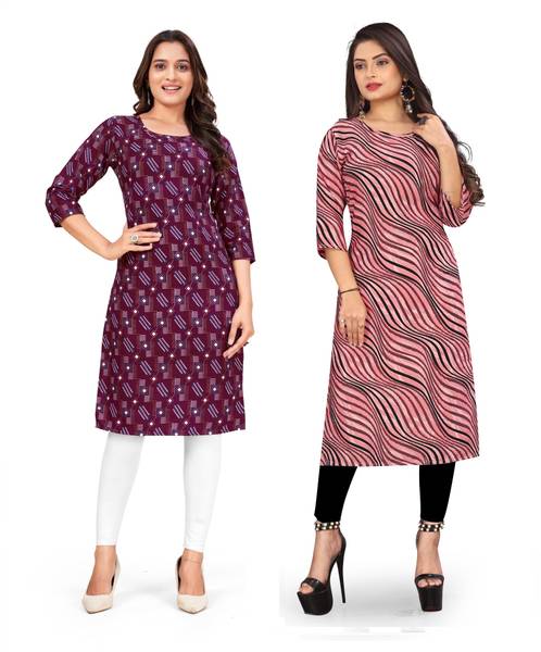 PAYAL POLYESTER Women Printed Straight Kurta