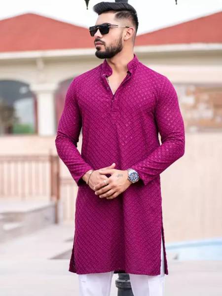 MANIMANN Men Embellished Straight Kurta